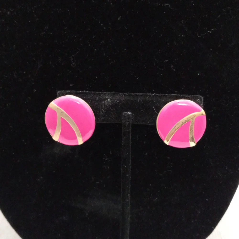 Two Pairs of Pink Earrings. Light Pink & Hot Pink.